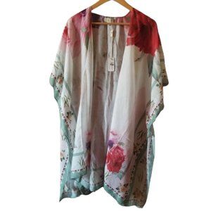 Beautiful floral kimono beach cover NWT